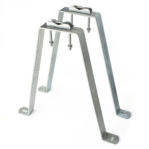 [9980124] FIM-450 · Fijación para mástil, en M, Altura = 450 mm, Anchura = 45 mm, Espesor = 5 mm, acero galvanizado en caliente