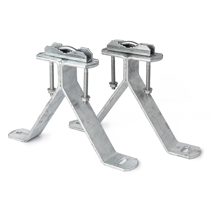 FIY-190 · Fijación para mástil, en y, Altura = 190 mm, Anchura = 45 mm, Espesor = 5 mm, acero galvanizado en caliente