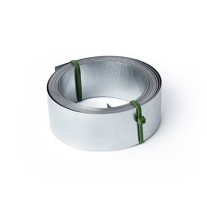 FEU-005 · Tira de acero galvanizado en caliente, Longitud = 5 metros, Anchura = 40 mm, Espesor 0,5 mm