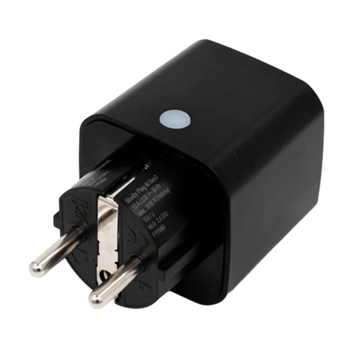 [SH-PLUG-M-GEN3-B] Shelly Plug M Gen3 (Negro) - Monitoreo preciso del consumo eléctrico - Protección contra sobretensión / Schuko (F/E) - WiFi 2.4GHz / Bluetooth / Matter / Range Ext - Soporta AC 230V / 3000W / 13A - Compatible con Apple Homekit / Alexa y Google