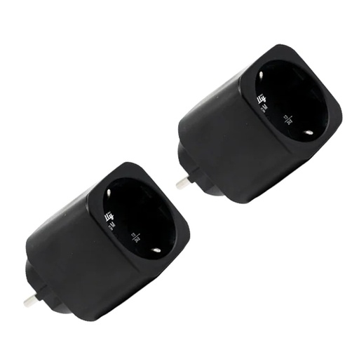 [SH-PLUG-M-GEN3-B-X2] Shelly Plug M Gen3 (Negro) 2 Pcs - Monitoreo preciso del consumo eléctrico - Protección contra sobretensión / Schuko (F/E) - WiFi 2.4GHz / Bluetooth / Matter / Range Ext - Soporta AC 230V / 3000W / 13A - Compatible con Apple Homekit / Alexa y Google