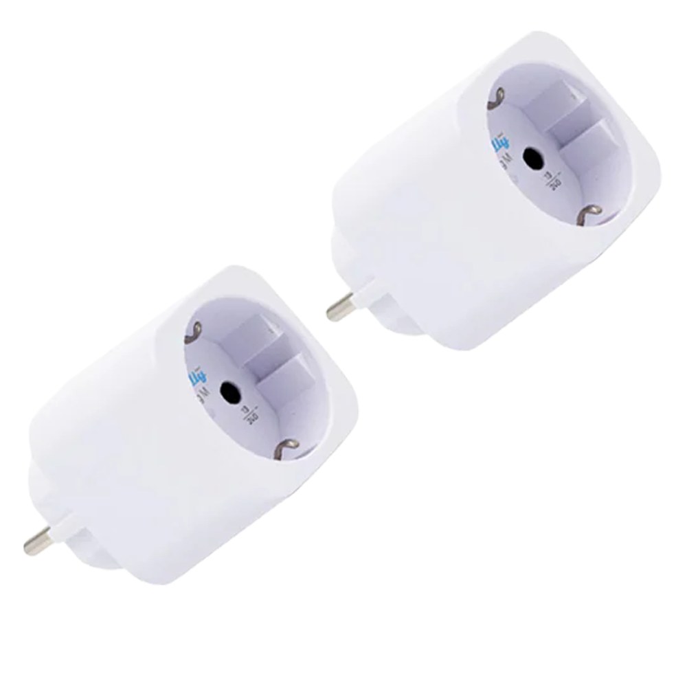 Shelly Plug M Gen3 (Blanco) 2 Pcs - Monitoreo preciso del consumo eléctrico - Protección contra sobretensión / Schuko (F/E) - WiFi 2.4GHz / Bluetooth / Matter / Range Ext - Soporta AC 230V / 3000W / 13A - Compatible con Apple Homekit / Alexa y Google