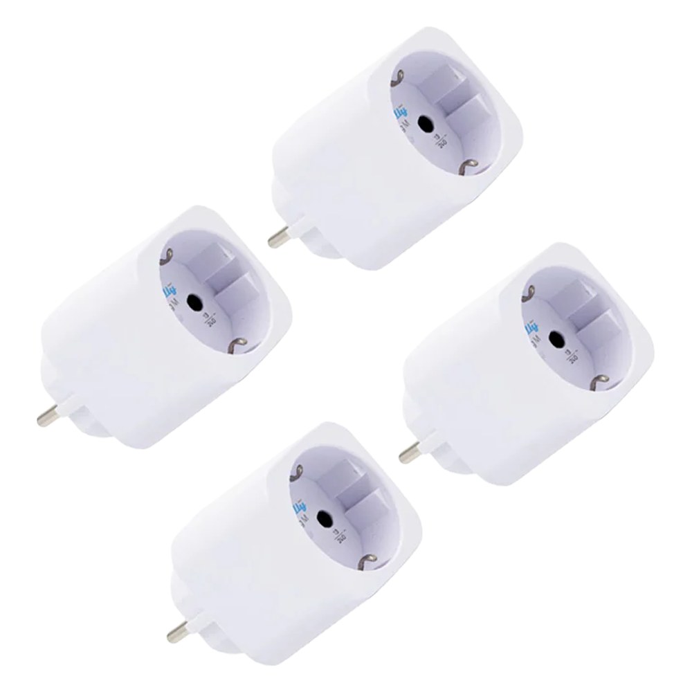 Shelly Plug M Gen3 (Blanco) 4 Pcs - Monitoreo preciso del consumo eléctrico - Protección contra sobretensión / Schuko (F/E) - WiFi 2.4GHz / Bluetooth / Matter / Range Ext - Soporta AC 230V / 3000W / 13A - Compatible con Apple Homekit / Alexa y Google