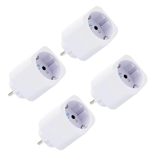 [SH-PLUG-M-GEN3-W-X4] Shelly Plug M Gen3 (Blanco) 4 Pcs - Monitoreo preciso del consumo eléctrico - Protección contra sobretensión / Schuko (F/E) - WiFi 2.4GHz / Bluetooth / Matter / Range Ext - Soporta AC 230V / 3000W / 13A - Compatible con Apple Homekit / Alexa y Google