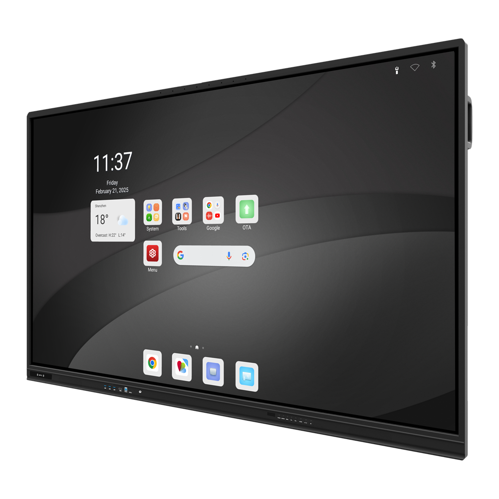 Monitor interactivo 98" - Resolución 4K - Android 14 - Brillo 500 cd/m² - 8 GB RAM y 128 GB ROM - Array de 8 micrófonos