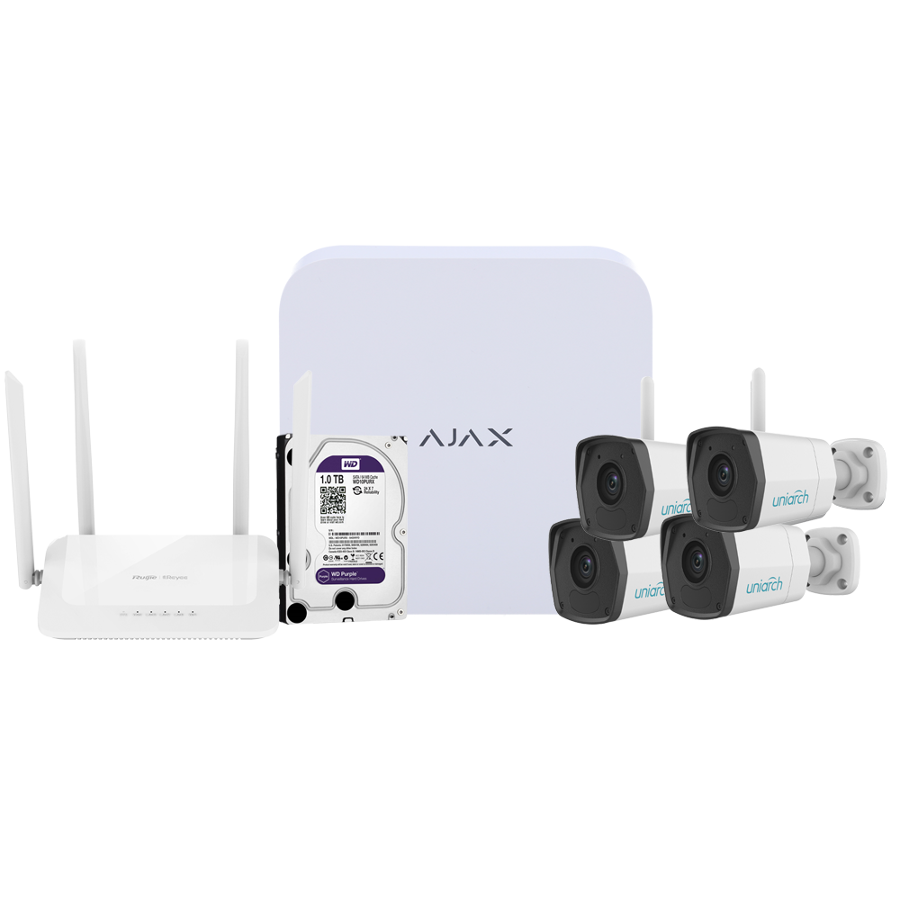 Kit de videovigilancia Ajax - AJ-NVRKIT108B-2W
