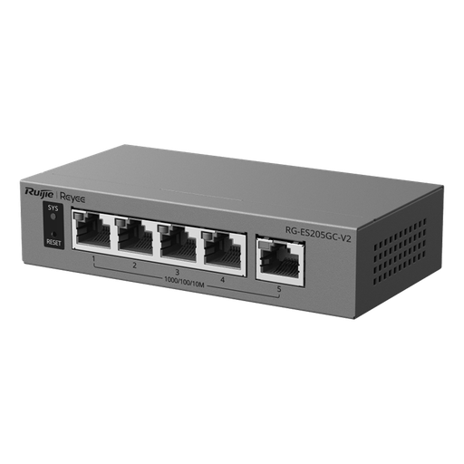 [RG-ES205GC-V2] RG-ES205GC-V2 - Switch Cloud gestionable L2 - 5 puertos Gigabit — gestión Ruijie Cloud