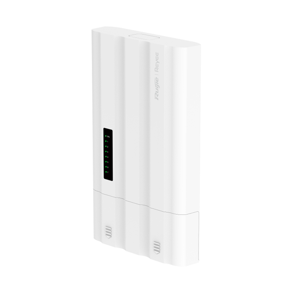 RG-ES207GS-AC-OD - Switch PoE+ Cloud gestionable L2 de exterior IP65 - 5 Gigabit + 2 SFP — 4 PoE+ 60 W, alimentación AC