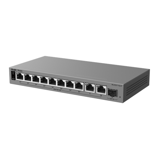 [RG-ES211GS-P] RG-ES211GS-P - Switch PoE+ Cloud gestionable L2 - 10 Gigabit + 1 SFP — 8 PoE+ 120 W