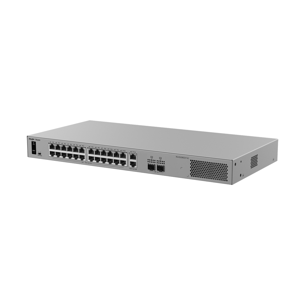 RG-ES228GS-P-V2 - Switch PoE+ Cloud gestionable L2 rack - 26 Gigabit + 2 SFP — 24 PoE+ 370 W