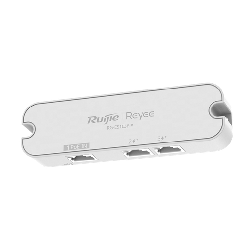 [RG-ES103F-P] RG-ES103F-P - Extensor de red PoE no gestionable - 3 puertos Fast Ethernet - 2 salidas PoE/PoE+ 30 W - Alimentado por PoE