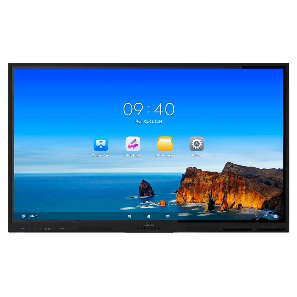 Monitor interactivo 86" - Resolución 4K - Android 13 - Procesador Quad-Core - 8 GB RAM y 64 GB ROM Hikvision-DS-D5B86RB/EL