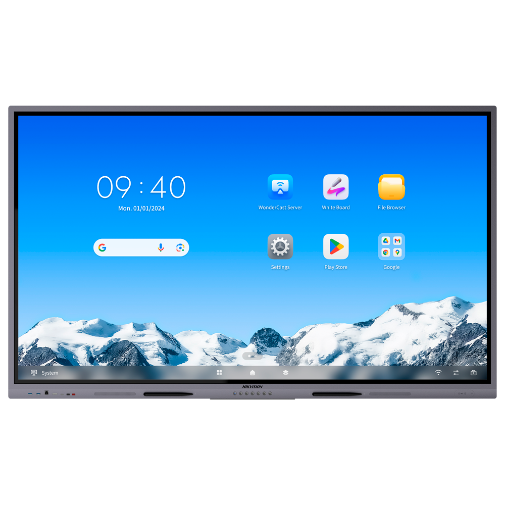 Monitor interactivo 86" - Resolución 4K - Android 14 y Google EDLA - Procesador Octa-Core - 8 GB RAM y 128… Hikvision-DS-D5C86RB/A2L