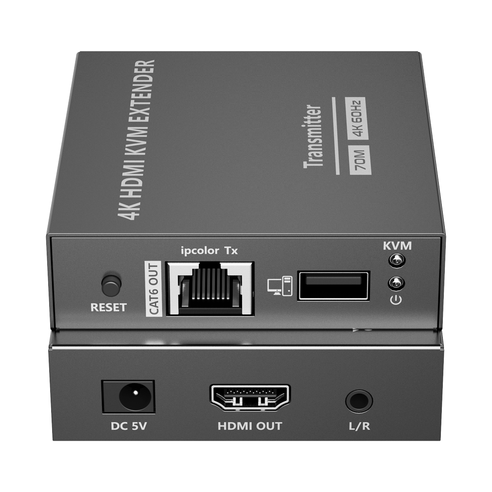 Extensor KVM de señal HDMI - Alcance 70 m - Resolución 4K - Permite conexiones 1:1 - HDMI Loop out Lenkeng-HDMI-EXT-4K60-KVM70