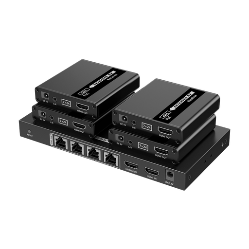 [HDMI-SPL-1x4-4K30-CAT6] Extensor Splitter de señal HDMI - Alcance 40 m - Resolución 4K - Permite conexiones 1:4 - HDMI Loop out -… Lenkeng-HDMI-SPL-1x4-4K30-CAT6