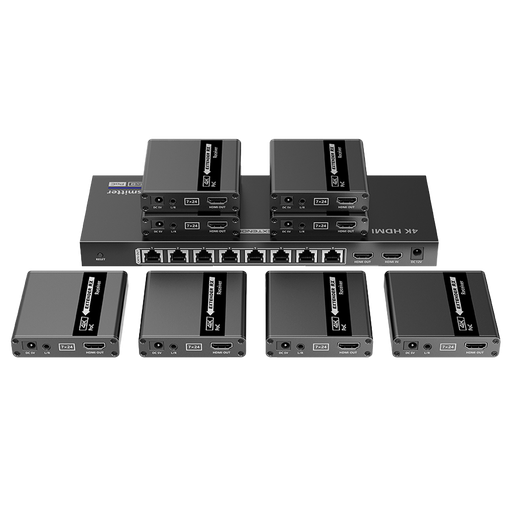 [HDMI-SPL-1x8-4K30-CAT6] Extensor Splitter de señal HDMI - Alcance 40 m - Resolución 4K - Permite conexiones 1:8 - HDMI Loop out -… Lenkeng-HDMI-SPL-1x8-4K30-CAT6