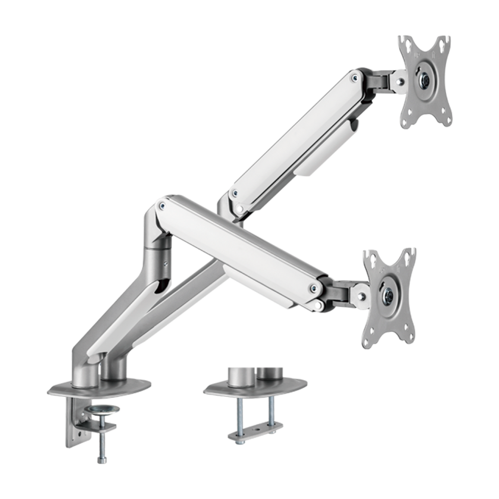 Brazo para dos monitores - Instalación en mesa - Peso soportado 9 Kg/Brazo Brateck Lumi-LDT63-C024-SILVER