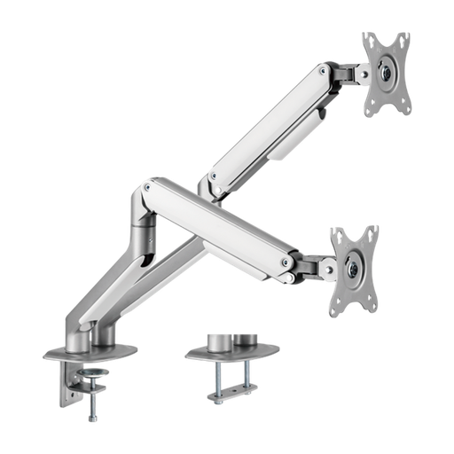 [LDT63-C024-SILVER] Brazo para dos monitores - Instalación en mesa - Peso soportado 9 Kg/Brazo Brateck Lumi-LDT63-C024-SILVER