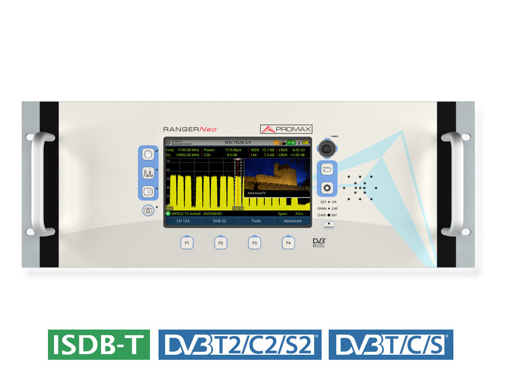 RANGERNeo Lite Rack · Medidor de campo TV y satélite PROMAX para rack de 19"
