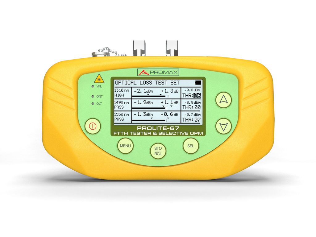PROLITE-67 · Medidor de potencia óptica selectivo GPON PROMAX para ICT