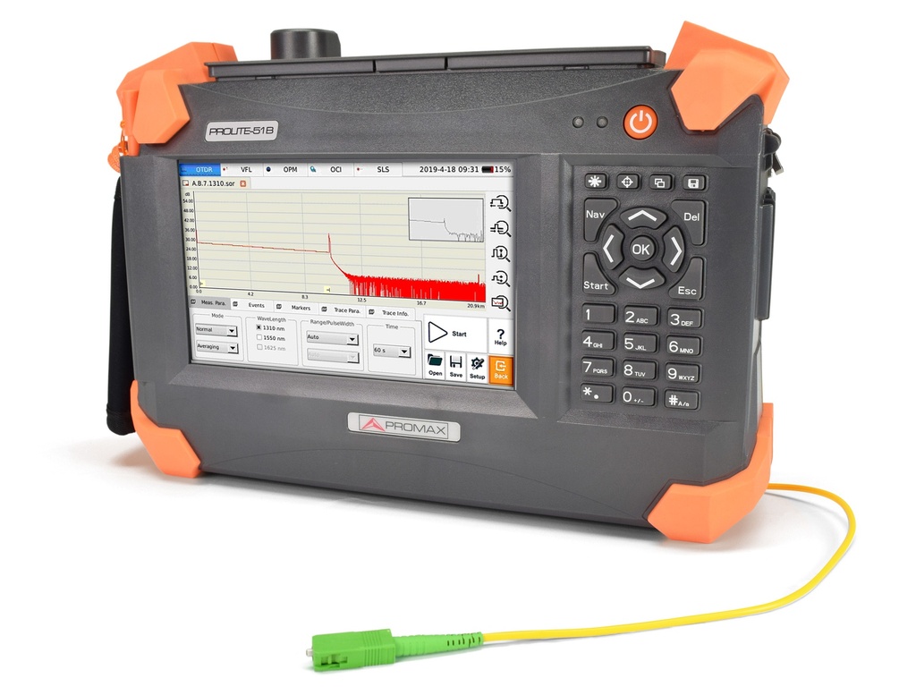 PROLITE-51B · OTDR monomodo 1310/1550/1625 nm PROMAX con prueba en servicio