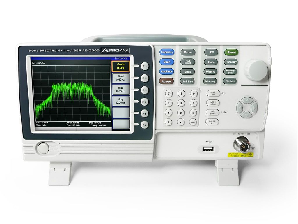 AE-366B · Analizador de espectros económico de 3 GHz PROMAX