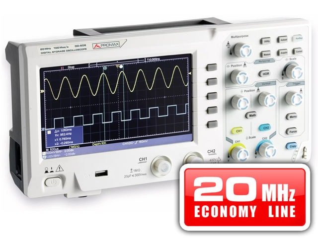 OD-602 · Osciloscopio digital 20 MHz 2 canales PROMAX
