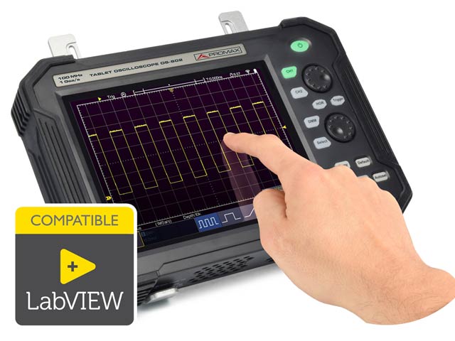 OS-802B · Osciloscopio portátil 100 MHz tipo tablet PROMAX