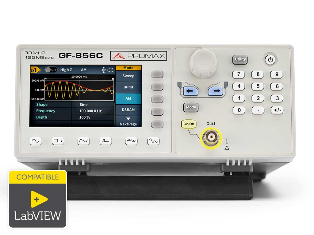 GF-856C · Generador de funciones arbitrarias 30 MHz 1 canal PROMAX