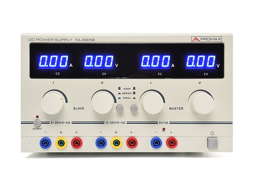 [FA-665B] FA-665B · Fuente de alimentación doble 2 × 0–30 V / 5 A PROMAX