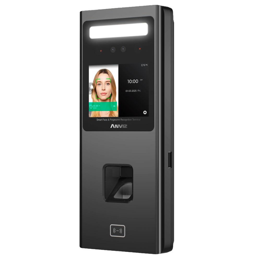 Anviz W2-FACE - Terminal de accesos y presencia facial, huella, tarjeta EM y PIN