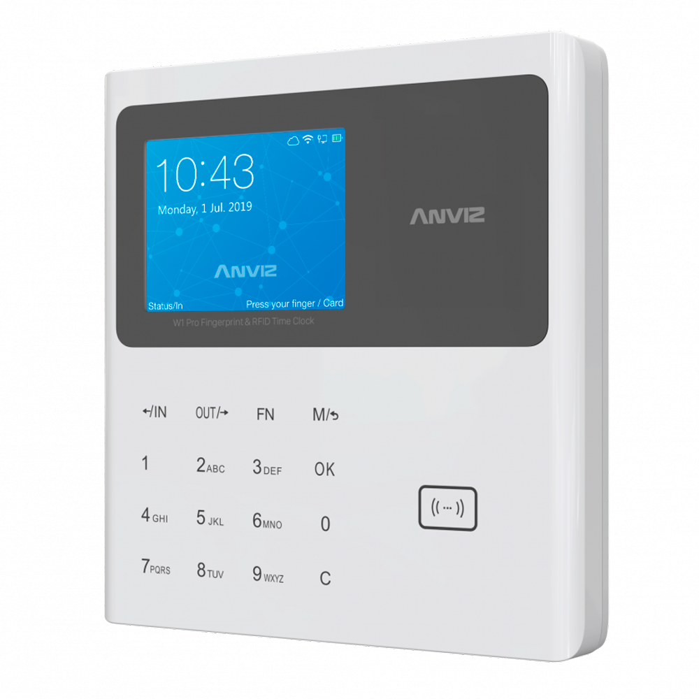 Anviz W1C-PRO - Terminal de control de presencia tarjeta EM y PIN